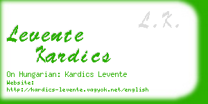 levente kardics business card